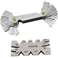 Medidor de Paso de Rosca de Tornillo de Acero Inoxidable YUE QIN de 40 Hojas y 1 pieza Herramienta de Medición de…